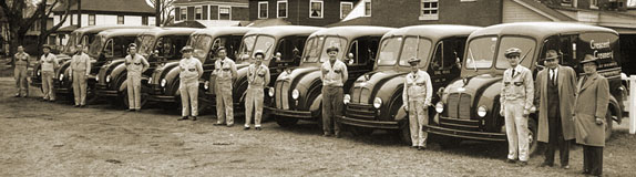 vintage photo of home delivery fleet and staff